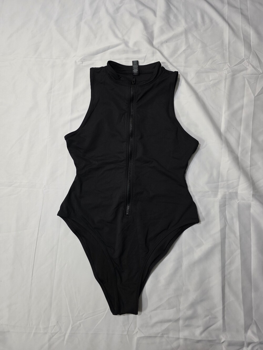 Skims Signature Swim One Piece sleeveless Zip Front